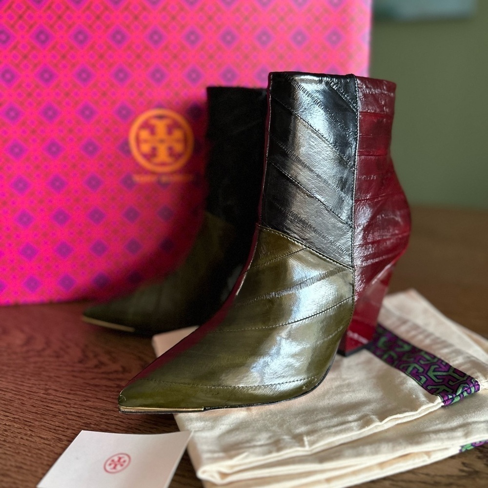 NWT！NEW！Tory Burch Lila zip up Ankle Bootie 90MM Women Multi Leather Color US 7